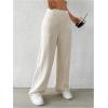imageMakeMeChic Womens Linen Pants Wide Leg Summer Dressy Trousers with PocketApricot
