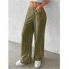 imageMakeMeChic Womens Linen Pants Wide Leg Summer Dressy Trousers with PocketArmy Green