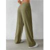 imageMakeMeChic Womens Linen Pants Wide Leg Summer Dressy Trousers with PocketArmy Green
