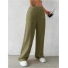 imageMakeMeChic Womens Linen Pants Wide Leg Summer Dressy Trousers with PocketArmy Green