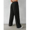 imageMakeMeChic Womens Linen Pants Wide Leg Summer Dressy Trousers with PocketBlack