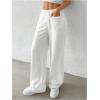 imageMakeMeChic Womens Linen Pants Wide Leg Summer Dressy Trousers with PocketWhite