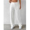 imageMakeMeChic Womens Linen Pants Wide Leg Summer Dressy Trousers with PocketWhite