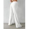 imageMakeMeChic Womens Linen Pants Wide Leg Summer Dressy Trousers with PocketWhite