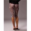 imageMakeMeChic Womens Mesh Leopard Print Knee Length Capri Leggings Stretch Y2k PantsMulticolor