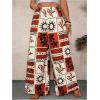 imageMakeMeChic Womens Plus Size Floral Palazzo Pants Elastic Waist Wide Leg Tropical Print Summer TrousersMulticolor B