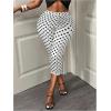 imageMakeMeChic Womens Polka Dots Capri Pants Elastic High Waisted Cropped LeggingsWhite
