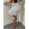 imageMakeMeChic Womens Polka Dots Capri Pants Elastic High Waisted Cropped LeggingsWhite