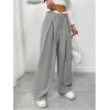 imageMakeMeChic Womens Wide Leg Dress Pant High Waist Palazzo Asymmetrical Business Work Trousers PantsGrey