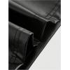 imageMakeMeChic Womens Wide Leg Pants PU Leather High Waist Elastic Straight Party Trousers with PocketsBlack