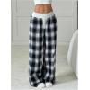 imageMakeMeChic Womens Y2K Striped Pants Low Rise Elastic Waist Loose Wide Leg Lounge PantBlack and White