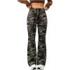 imageMakeMeChic Womens Camo Drawstring Pants Bell Bottom Trousers Active SweatpantsMulticolor Green