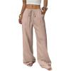 imageMakeMeChic Womens Casual Wide Leg Pants Summer Beach Palazzo PantsBeige