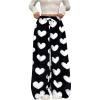 imageMakeMeChic Womens Fuzzy Pajama Pants Leopard Cheetah Print Teddy Cute Lounge PantsHeart Black