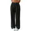 imageMakeMeChic Womens Linen Pants Wide Leg Summer Dressy Trousers with PocketBlack