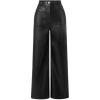 imageMakeMeChic Womens Wide Leg Pants PU Leather High Waist Elastic Straight Party Trousers with PocketsBlack