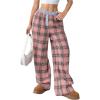 imageMakeMeChic Womens Y2K Striped Pants Low Rise Elastic Waist Loose Wide Leg Lounge PantDusty Pink
