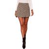 imageMakeMeChic Womens Elegant Houndstooth Print High Waisted Wrap Button Front Mini Skirt Skort ShortsKhaki