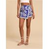 imageMakeMeChic Womens Floral Wrap Skirt Vacation High Waist Wide Leg Boho Shorts SkortsFloral Blue and White