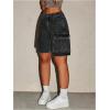 imageMakeMeChic Womens Jorts Baggy Jean Shorts Denim Low Waist Flap Pocket Y2K Bermuda Cargo ShortsBlack