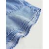 imageMakeMeChic Womens Plus Size Jean Shorts Elastic Waist Tiered Layer Denim SkortsLight Blue