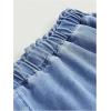 imageMakeMeChic Womens Plus Size Jean Shorts Elastic Waist Tiered Layer Denim SkortsLight Blue