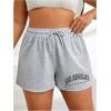imageMakeMeChic Womens Plus Size Leopard Print Shorts Elastic Waist Wide Leg Loose Y2K Boxer ShortsLight Grey