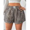imageMakeMeChic Womens Plus Size Leopard Print Shorts Elastic Waist Wide Leg Loose Y2K Boxer ShortsMulticolor