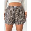 imageMakeMeChic Womens Plus Size Leopard Print Shorts Elastic Waist Wide Leg Loose Y2K Boxer ShortsMulticolor