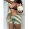 imageMakeMeChic Womens Ruffle Shorts Crochet Tiered Layered Summer Beach Micro ShortsGreen