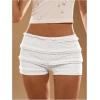 imageMakeMeChic Womens Ruffle Shorts Crochet Tiered Layered Summer Beach Micro ShortsSolid White
