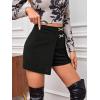 imageMakeMeChic Womens Straight Leg Shorts Asymmetrical Wrap Dressy Work Office ShortsBlack