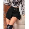 imageMakeMeChic Womens Straight Leg Shorts Asymmetrical Wrap Dressy Work Office ShortsBlack