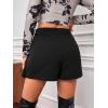 imageMakeMeChic Womens Straight Leg Shorts Asymmetrical Wrap Dressy Work Office ShortsBlack