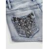 imageMakeMeChic Womens Y2K Denim Shorts Rhinestone Sparkly Embroidery Gothic Punk Jean ShortsBlue a