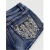 imageMakeMeChic Womens Y2K Denim Shorts Rhinestone Sparkly Embroidery Gothic Punk Jean ShortsDark Wash