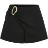 imageMakeMeChic Womens Metal Ring Shorts Wrap Asymmetrical Dressy Work ShortsBlack