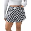 imageMakeMeChic Womens Plus Size Leopard Print Shorts Elastic Waist Wide Leg Loose Y2K Boxer ShortsBlack and White
