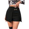 imageMakeMeChic Womens Straight Leg Shorts Asymmetrical Wrap Dressy Work Office ShortsBlack