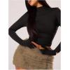 imageMakeMeChic Womens Brown Mini Skirts Fall Fuzzy Fur Bodycon Skirt Y2K Concert Outfits Cowboy ChicCoffee Brown