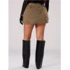 imageMakeMeChic Womens Brown Mini Skirts Fall Fuzzy Fur Bodycon Skirt Y2K Concert Outfits Cowboy ChicCoffee Brown