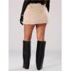imageMakeMeChic Womens Brown Mini Skirts Fall Fuzzy Fur Bodycon Skirt Y2K Concert Outfits Cowboy ChicCream