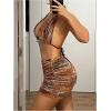 imageMakeMeChic Womens Brown Mini Skirts Fall Fuzzy Fur Bodycon Skirt Y2K Concert Outfits Cowboy ChicRust Brown