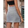 imageMakeMeChic Womens Plaid Mini Skirt High Waist Pencil Bodycon Short Fall SkirtsBlack and White