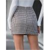 imageMakeMeChic Womens Plaid Mini Skirt High Waist Pencil Bodycon Short Fall SkirtsBrown
