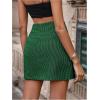 imageMakeMeChic Womens Plaid Mini Skirt High Waist Pencil Bodycon Short Fall SkirtsGreen