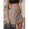 imageMakeMeChic Womens Plaid Mini Skirt High Waist Pencil Bodycon Short Fall SkirtsMulticolor