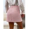 imageMakeMeChic Womens Plaid Mini Skirt High Waist Pencil Bodycon Short Fall SkirtsPink