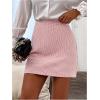 imageMakeMeChic Womens Plaid Mini Skirt High Waist Pencil Bodycon Short Fall SkirtsPink
