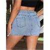 imageMakeMeChic Womens Plus Size Denim Skirt Mini High Waisted Zipper Bodycon Jean SkirtMedium Wash Aa